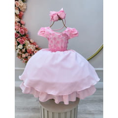 Vestido Festa Infantil Rosa