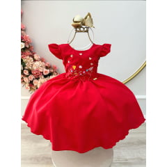 Vestido Festa Infantil Vermelho Princesa