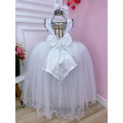 Vestido Menina Festa Branco Luxo