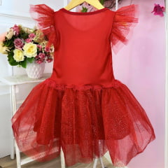 Vestido Menina Infantil Fantasia Compatível com Aventureira Vermelha