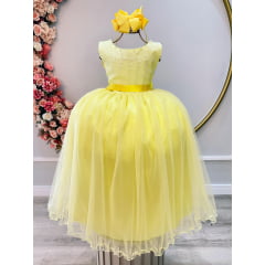 Vestido Festa Infantil Luxo Amarelo