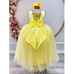 Vestido Festa Infantil Luxo Amarelo