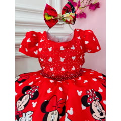 Vestido Festa Infantil Minnie Vermelha