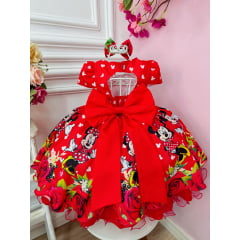 Vestido Festa Infantil Minnie Vermelha