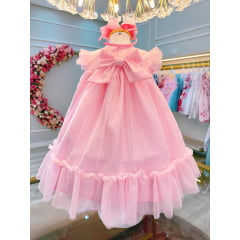 Vestido Festa Infantil Rosa Casual Chic