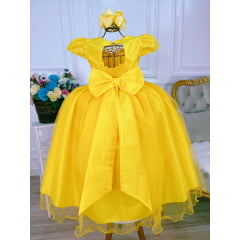 Vestido Infantil Amarelo Daminha Formatura