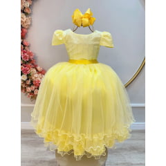 Vestido Infantil Amarelo Daminha Formatura