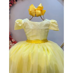 Vestido Infantil Amarelo Daminha Formatura