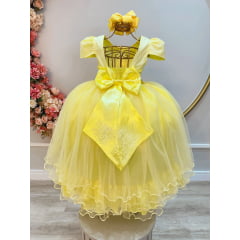 Vestido Infantil Amarelo Daminha Formatura