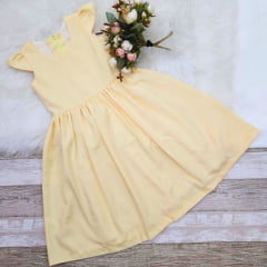 Vestido Infantil Amarelo Pastel