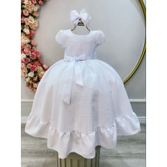 Vestido Infantil Branco Longo Formatura Dama