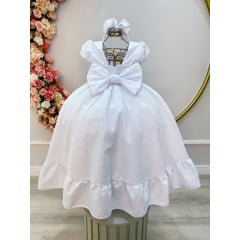 Vestido Infantil Branco Longo Formatura Dama