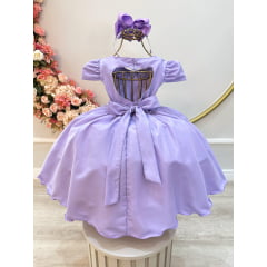 Vestido Infantil Lilas Perolas Coração