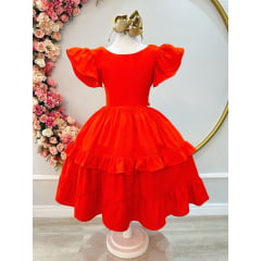 Vestido Infantil Casual Chic Vermelho