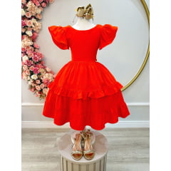 Vestido Infantil Casual Chic Vermelho