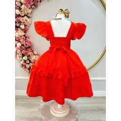 Vestido Infantil Casual Chic Vermelho