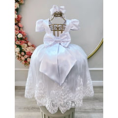 VESTIDO INFANTIL DAMAS DE HONRA CASAMENTO BRANCO LUXO REALEZA