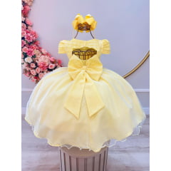 Vestido Infantil de Festa Amarelo Luxo