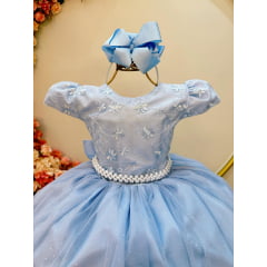 Vestido Infantil de Festa Azul