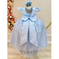 Vestido Infantil de Festa Azul