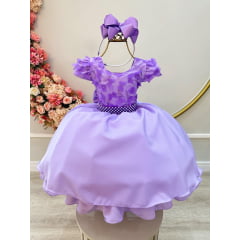 Vestido Infantil de Festa Lilas