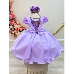 Vestido Infantil de Festa Lilas