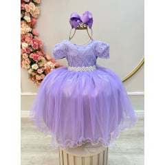 Vestido Infantil de Festa Lilas Sofia