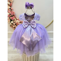 Vestido Infantil de Festa Lilas Sofia