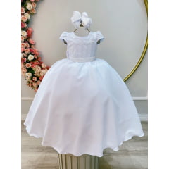 Vestido infantil de Festa Longo Branco