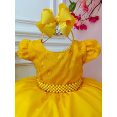 Vestido Infantil Festa Amarelo PROMO