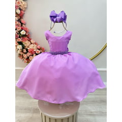 Vestido Infantil Lavanda Lilas Moda Evangelica