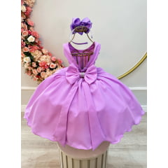 Vestido Infantil Lavanda Lilas Moda Evangelica