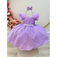 Vestido Infantil Lilas Luxo