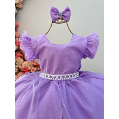 Vestido Infantil Lilas Luxo