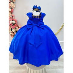 Vestido Infantil Longo Azul Royal