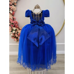 Vestido Infantil Longo Azul Royal