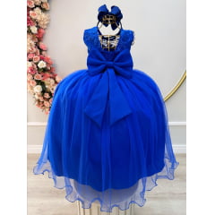 Vestido Infantil Longo Azul Royal