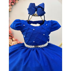 Vestido Infantil Longo Azul Royall