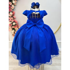 Vestido Infantil Longo Azul Royall