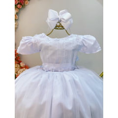 Vestido Infantil Longo Branco Luxo