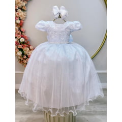 Vestido Infantil Longo Branco Luxo PROMOÇÂO