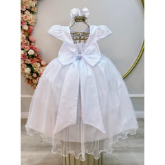 Vestido Infantil Longo Branco Luxo PROMOÇÂO