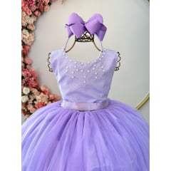 Vestido Infantil Longo Lilas