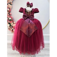 Vestido Infantil Longo Marsala Dama