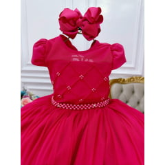 Vestido Infantil Longo Pink Formatura Dama