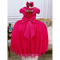 Vestido Infantil Longo Pink Formatura Dama