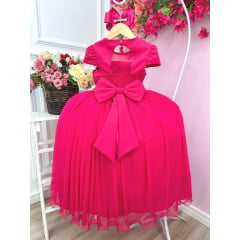 Vestido Infantil Longo Pink Formatura Dama