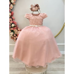 Vestido Infantil Longo Rosa Canela