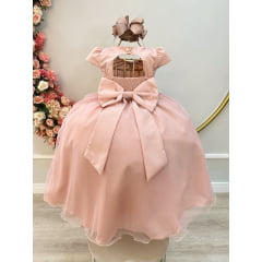 Vestido Infantil Longo Rosa Canela