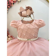 Vestido Infantil Longo Rosa Canela